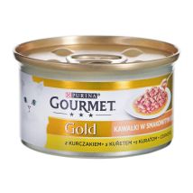 Purina GOURMET GOLD Sauce Delights Huhn Nassfutter für Katzen 85g – Huhn, 16% Fleisch, 24 Monate Haltbarkeit