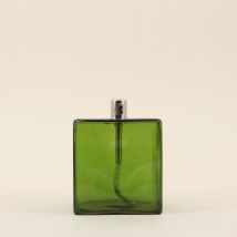 Lampe À Huile Cube En Verre Soufflé Vert 10cm