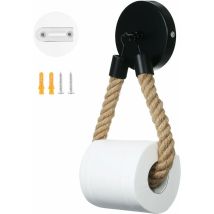 Toilet Paper Holder Without Drilling, Vintage Toilet Roll Holder, Matte Black Toilet Paper Holder For Bathroom And Wc