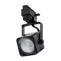 Foco Cuadrado Para Carriles Ayrton (2 Hilos) 1xgu10 L.7xal.14,5cm Negro