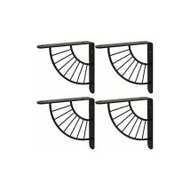 Cvbdfh 4pcs Black Wall Shelf Bracket 150×150mm Heavy Duty Metal Bracket Shelf Bracket Wall Shelf Bracket For Wall Shelf - Max Load 50kg