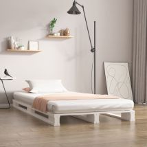 Letto A Pallet Bianco 100x200 Cm In Legno Massello Di Pino - Vidaxl