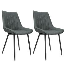 Set Mit 2 Haloyo Schminktisch Stuhl Sitzfläche,metallbeine,polyester Stuhl,dunkelgrau
