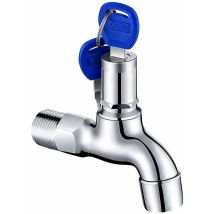 Abschließbarer, Diebstahlsicherer Messing-wasserhahn Mit Schlüsselschloss Für Außenbereich, Garten Und Badezimmer – Sicherer Waschbeckenhahn