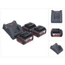 Caricabatterie Bosch Gal 18v-20 10,8 - 18 V 2 A ( 2607226281 ) + 3x Gba 18 V 5,0 Ah ( 3x 2607337069 )