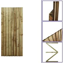 Premier 6ft Feather Edge 75cm Wide Semi-braced Flat Top Gate
