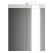 Trendteam - Amandamandobea Spiegelschrank Bad Mit Licht, 2 Türen, Weiß Hochglanz.