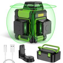 Livella Laser 360, Huepar Green Livella Laser 3d Autolivellante Per Esterni 12 Linee Laser Laser A Linea Trasversale Livellamento A Tre Piani Con 