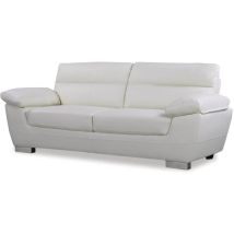 Habitat Et Jardin - Divano In Pelle / Pvc Rigenerato 'dallas' - 3 Posti - Bianco