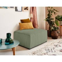 Bestmobilier Hocker Topaze aus Cord in Salbeigrün – 1 Sitzplatz – B91 x H71 x H37 cm – Handgefertigt in Europa