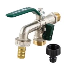 Eolo Duplex No Frost Kugelhahn – Frostschutzhahn mit Schlauchhalterung – Max. Betriebstemperatur 120 °C, Min. Betriebstemperatur -20 °C