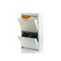 Don Hierro - Contenedor Basura Ecologico Metalico 4 Departamentos Blanco