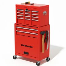 Cassetta Carrello Portautensili Mobiletto Staccabile 2in1 Per Garage E Officina