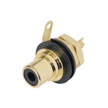Embase Phono (rca) - Contacts Dorés - Noir - Rean
