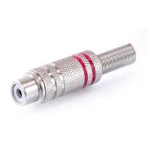 Connettore RCA Femmina Nichelato Rosso – Diametro massimo cavo 6,5 mm – Elettricità