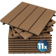 Casaria Wpc Composite Decking Tiles 30x30cm Cuttable Interlocking System Drainage System Garden Balcony Patio Click Lock-in Flooring Deck Anthracite 