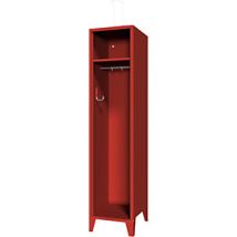 Armario de bomberos con patas sin puerta – 1 compartimento – 2 taquillas – chapa de acero – color rojo vivo RAL 3000