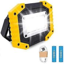 Proyector De Chantier Led Recargable Lumire De Scurit De Batterie De Rrojecteur 30w Con 3 Modos De Camping Cob Floodlight Con Usb Tanche Para La