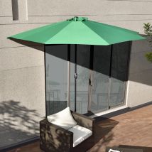 [casa.pro] Sombrilla De Media Pantalla Con Manivela Verde Ø300cm Para Jardín, Terraza