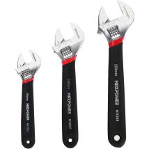 Maxpower Verstellbarer Schraubenschlüssel, Set Mit 3 Verstellbaren Schraubenschlüsseln, Einzelner Maulschlüssel Mit Softgriff (6 Zoll/150 Mm, 8 Zoll/