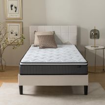Zinus Materasso Singolo Tight Top 80x190 Cm - 80x190 A Molle Insacchettate Ortopedico - Materasso Ibrido Con 3 Cm Di Schiuma Confortevole - Altezza 25