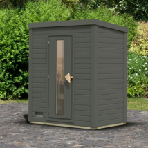 Sauna Extérieur 2 Places Hytti Karibu 38mm Poêle 9kw Anthracite
