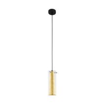 Eglo - Lampadario A Sospensione Contemporaneo Pinto Gold Acciaio Nero Vetro 1 Luce E27