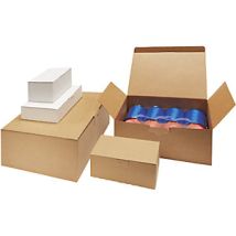 Scatola a montaggio istantaneo marrone – 346 x 243 x 39 mm – 20 pz – FLOW
