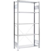 EUROKRAFT – Rayonnage emboîtable en acier galvanisé – 1060 x 436 mm – 5 tablettes – Charge max. 1300 kg