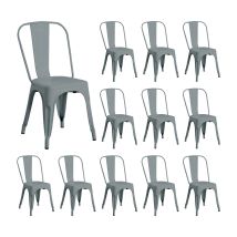 Thinia Home - Pack 12 Sillas Industriales Strong 45x54x85cm
