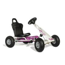 Ferbedo Go Kart Air Runner Gokart Kart Weiß/pink Mit Soundlenkrad Luftbereifung