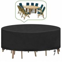 Telo Copritavolo Rotondo Da Giardino, Per Mobili Da Giardino, Impermeabile, Anti-uv, Robusto Telo Oxford, Per Tavolo E Sedia Da Giardino Ø230x100cm