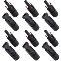 Yoyaxi - 12 Pcs Solar Cell Connector Industrial Waterproof Cable Connector For Solar Panels (1000v-30a)