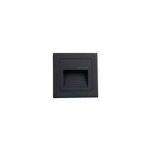 Applique Murale Led Encastrable Carrée Trido Mini 2w 90lm Ip65 8,5x8,5x5,3cm 4000k Noir 25000h Secom