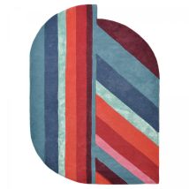 Tapis Salon Et Chambre En Laine 200x280 Bleu Et Rouge Fait À La Main