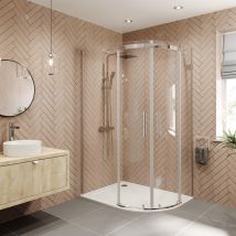 Diamond - 1200 X 800mm Right Hand Quadrant Shower Enclosure Frameless 8mm Safety Glass