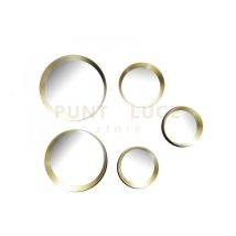 Lia Set 5 Specchi Diametri Assortiti Con Cornice Plastica Oro