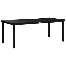 Table À Manger De Jardin Pour 8 Personnes, Table De Jardin Extérieure En Aluminium, Pour Patio, Terrasse, 190 X 90 X 74 Cm, Noir