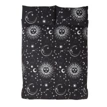 Rapport Home - Set Copripiumino Per Letto Singolo, In Policotone, Motivo Celestiale, Colore: Nero