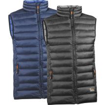 Chaleco Acolchado Ligero Juba New Discovery Azul y Negro – 100% Poliéster – 2 Bolsillos con Cremallera – Talla M