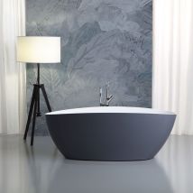 Kiamami Valentina - Freistehende Badewanne Modernes Design Grau Rachele