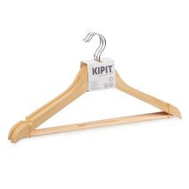 Cintres en bois – 93986 – Cintres en bois pour vêtements – Matières : bois massif, Longueur : 44,5 cm, Quantité : 3 pièces – KIPIT