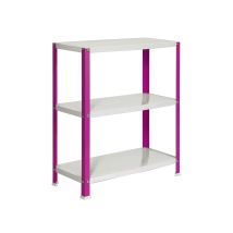 Simonrack Estantería metálica rosa y blanca – 3 estantes – Capacidad de carga 100 kg por estante – 900x1000x300 mm