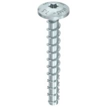 Heco Multi-monti-plus Ms 7,5 X 50, Montageschienenanker Mit Flachem Rundkopf, T-drive, Verzinkt Blau, A2k