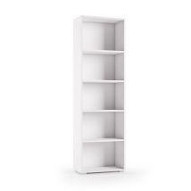 Terraneo - Librería Compacta Con Cinco Estantes Ajustables Blanco