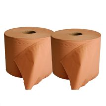Lot 2 Bobines Chamois Ouate Essuyage Recyclee 2 Plis - 1000 Formats 22x30 Cm - Resistante Humide - Atelier