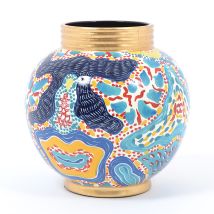 Vase Indrani céramique 25x26x25cm – Décoration intérieure – Motifs abstraits – Drimmer