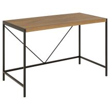 Bahamas Schreibtisch Natur – Robustes Metallgestell in Schwarz – Minimalistisches Design – Gute Arbeitsfläche – Ideal für Homeoffice