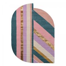 Sahara - Tapis Salon Et Chambre En Laine 250x350 Rose Et Vert Fait À La Main