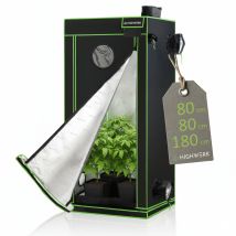 Highwerk - Carpa De Cultivo 80 X 80 X 180 Cm Grow Tent Interior, Cultivo De Plantas Negro Verde